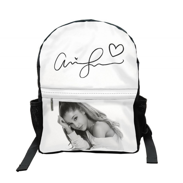 Ariana Grande | Školní batoh Ariana Grande "Foto-Podpis", černá/bílá, 15 l