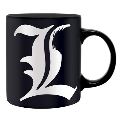 DEATH NOTE | Hrnek DEATH NOTE  "symbol L a pravidla zápisníku", černý, 320 ml