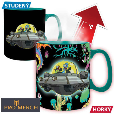 RICK AND MORTY | Hrnek Rick and Morty - Spaceship, měnící vzhled  460 ml