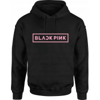 BLACKPINK | Mikina s kapucí BLACKPINK, černá, "Logo BLΛƆKPIИK" - DĚTSKÁ VELIKOST