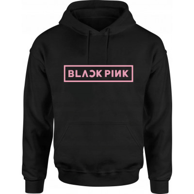 BLACKPINK | Mikina s kapucí BLACKPINK, černá, "Logo BLΛƆKPIИK"