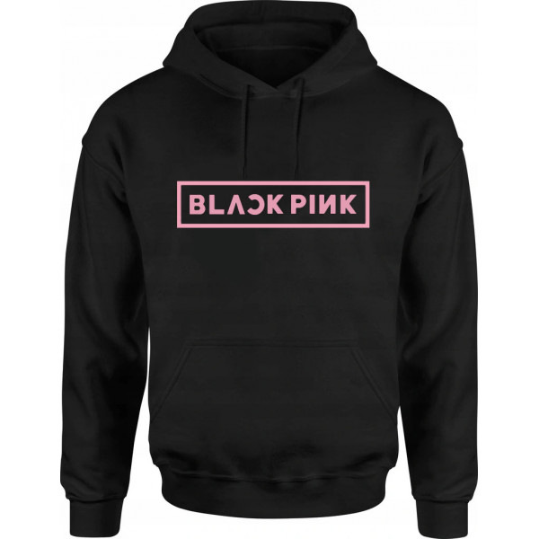 BLACKPINK | Mikina s kapucí BLACKPINK, černá, "Logo BLΛƆKPIИK"
