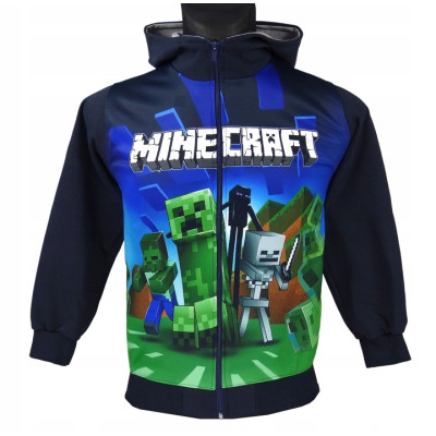 MINECRAFT | Mikina Minecraft s kapucí "Creeper", tmavě modrá/černá