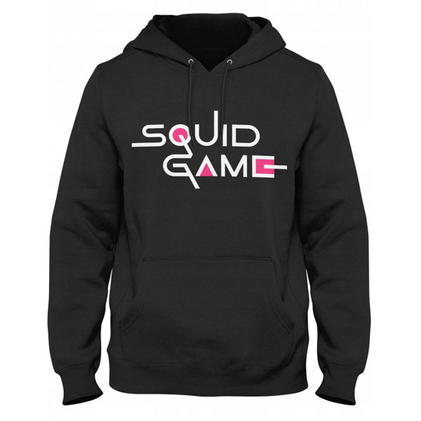 Squid Game | Mikina s kapucí Hra na oliheň, černá, logo Squid Game