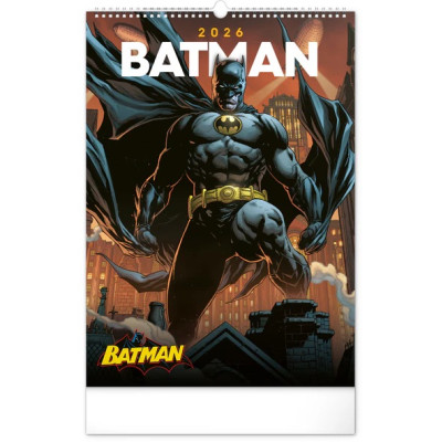 Nástěnný kalendář Batman Dark 2026, 33 x 46 cm