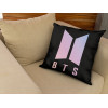 BTS | Polštář BTS logo černý/růžový  40x40
