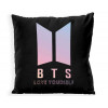 BTS | Polštář BTS logo černý/růžový "Love Your Self" 40x40