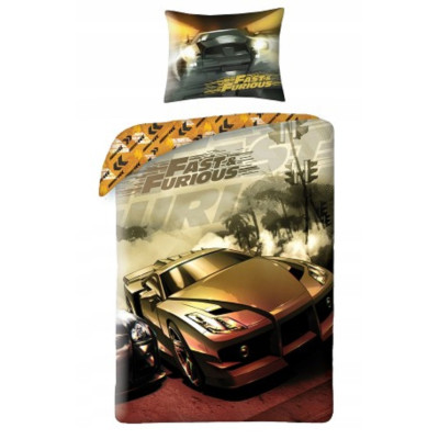 Fast&Furious| Povlečení  Rychle a zběsile, gold bavlněné  140x200, 70x90
