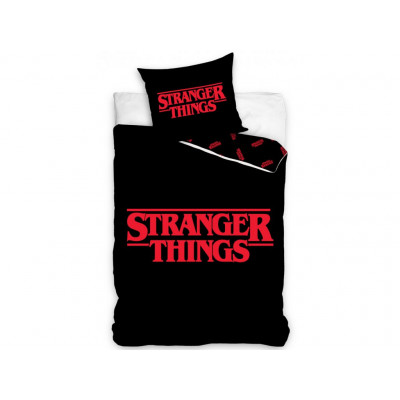 STRANGER THINGS | Povlečení "STRANGER THINGS " bavlněné, černé, 140x200, 70x90