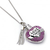 HARRY POTTER | Stříbrný náhrdelník s řetízkem "Elixír lásky" s krystaly SWAROVSKI, HPSN053
