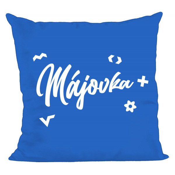 Májovka | Polštář Májovka, modrý, 40x40 cm